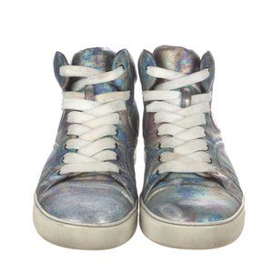 Lanvin pearlized metallic hightop sneakers